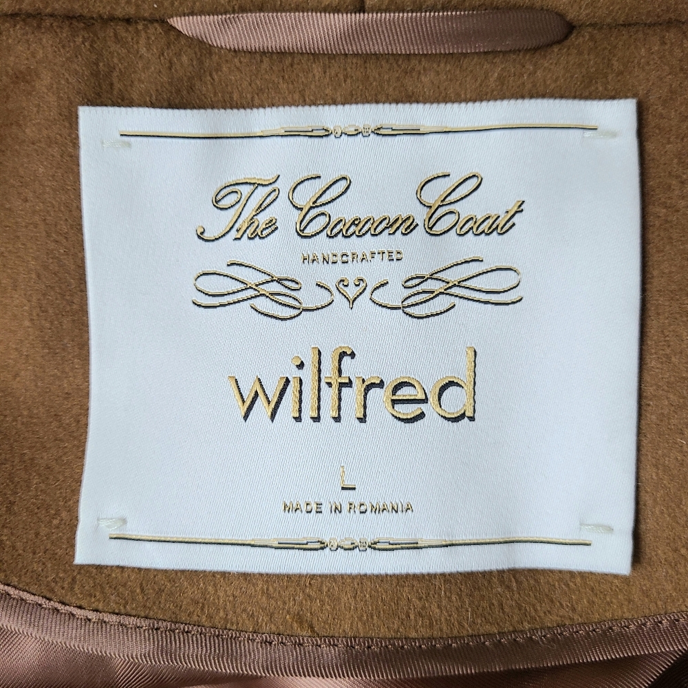 Aritzia Wilfred The Cocoon Cashmere Italian Virgin Wool Tan Coat - Picture 14 of 14